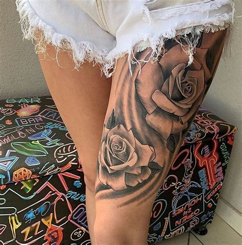 tattoo flor na coxa feminina|Tatuagem feminina na coxa: 132 melhores artes para。